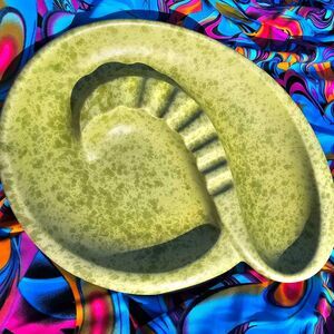 Vintage MCM Royal Haeger Ashtrays Speckled Matte Green Mid Century Modern #153